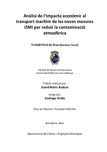 Anàlisi de l'impacte econòmic al transport marítim de les noves mesures IMO per reduir la contaminació atmosfèrica