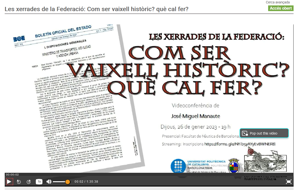 Les xerrades de la Federació: Com ser vaixell històric? Què cal fer?