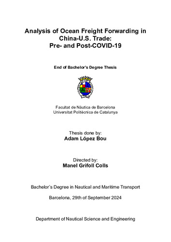 Analysis of Ocean Freight Forwarding in China-U.S. Trade: Pre- and Post-COVID-19