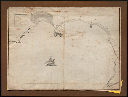 Plano de la concha de Gijona situada la hermita de Sta. Catalina en la lat. N 43º 35' 19'' longitud 00º 41' 20'' orientada del meridiano de Cádiz